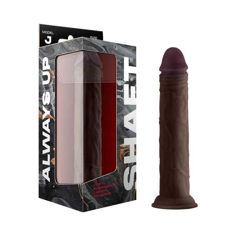 Shaft Model J: 9.5 in. Dual Density Silicone Dildo Mahogany by Shaft