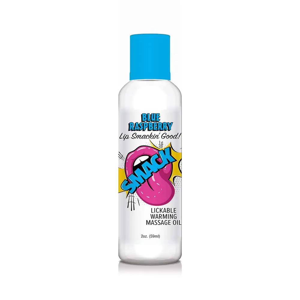 Smack Lickable Massage Oil Blue Raspberry 2 oz. by Little Genie