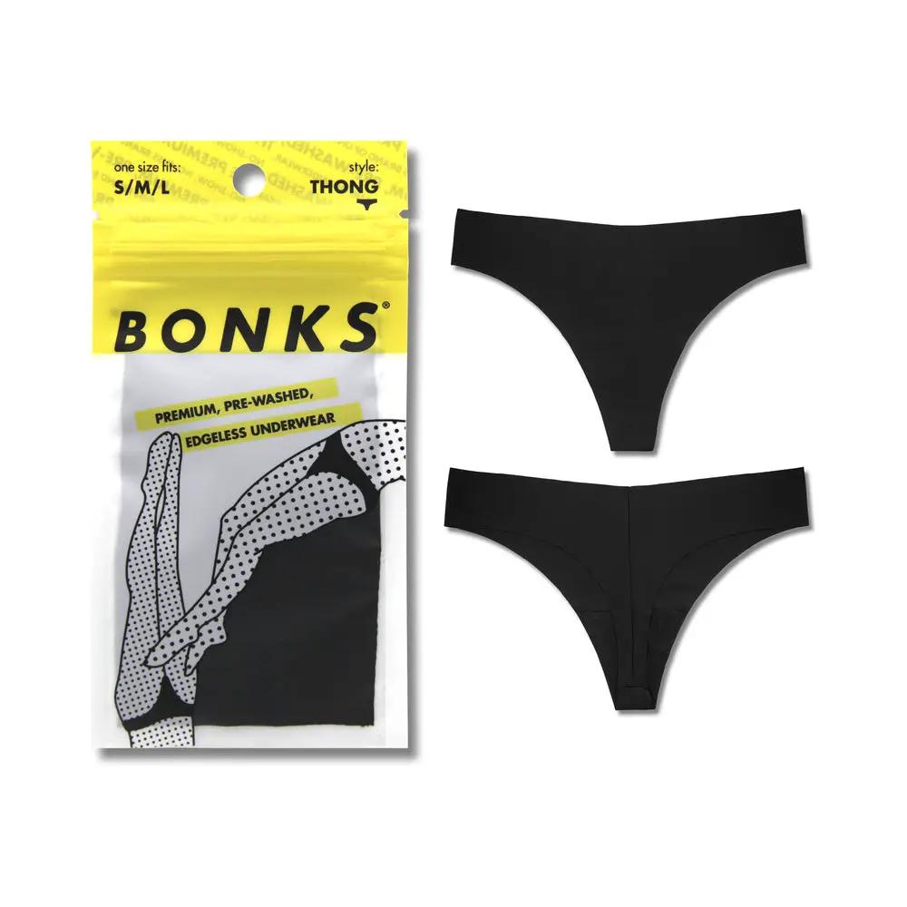 Bonks Black Magic Seamless Thong O/S by Bonks