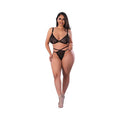 Magic Silk Glitz & Glam Bra and Thong Set Black Queen Size by Magic Silk