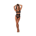 Magic Silk Soft Petals Bralette, Waist Cincher and Panty Set Black L/XL by Magic Silk