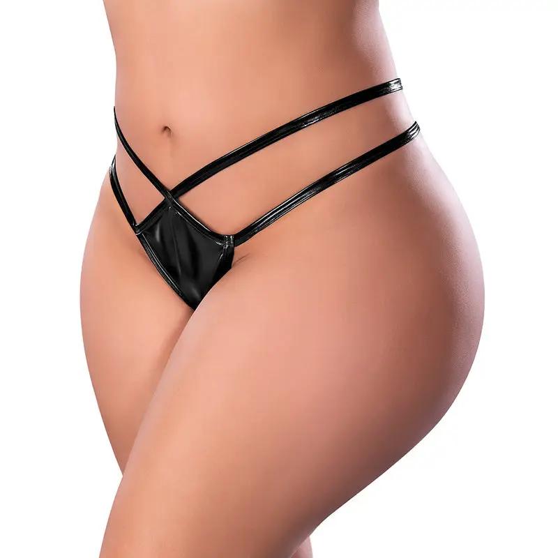 Magic Silk Liquid Onyx Crotchless Panty Black Queen Size by Magic Silk