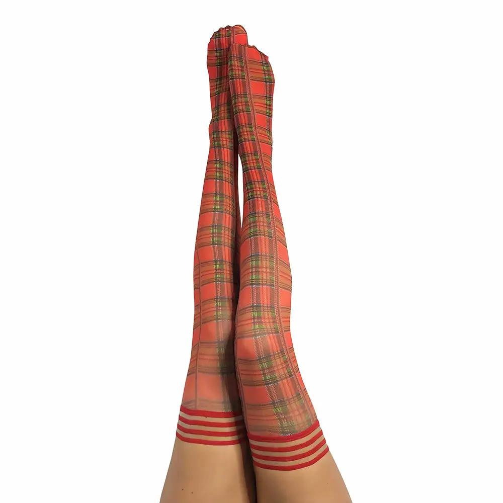 Kixies Grace Plaid Thigh-High Red Size B by Kixies
