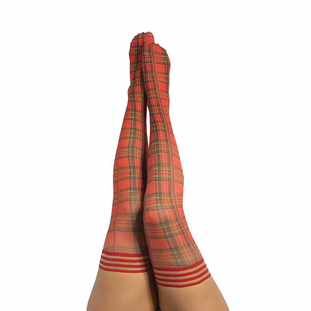 Kixies Grace Plaid Thigh-High Red Size C by Kixies