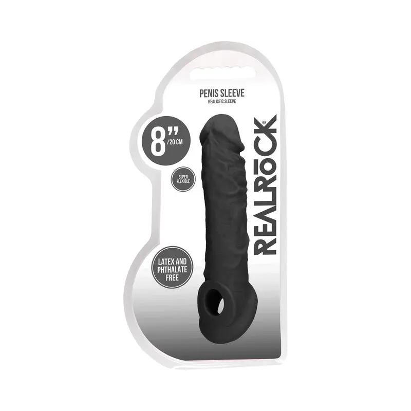 RealRock Skin 8 in. Penis Extender Sling Black by Shots
