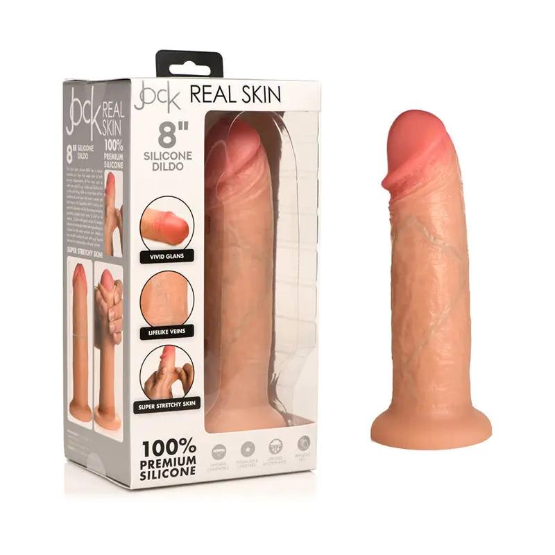 Jock Real Skin Silicone Dildo 8 in. Light by Curve Novelties