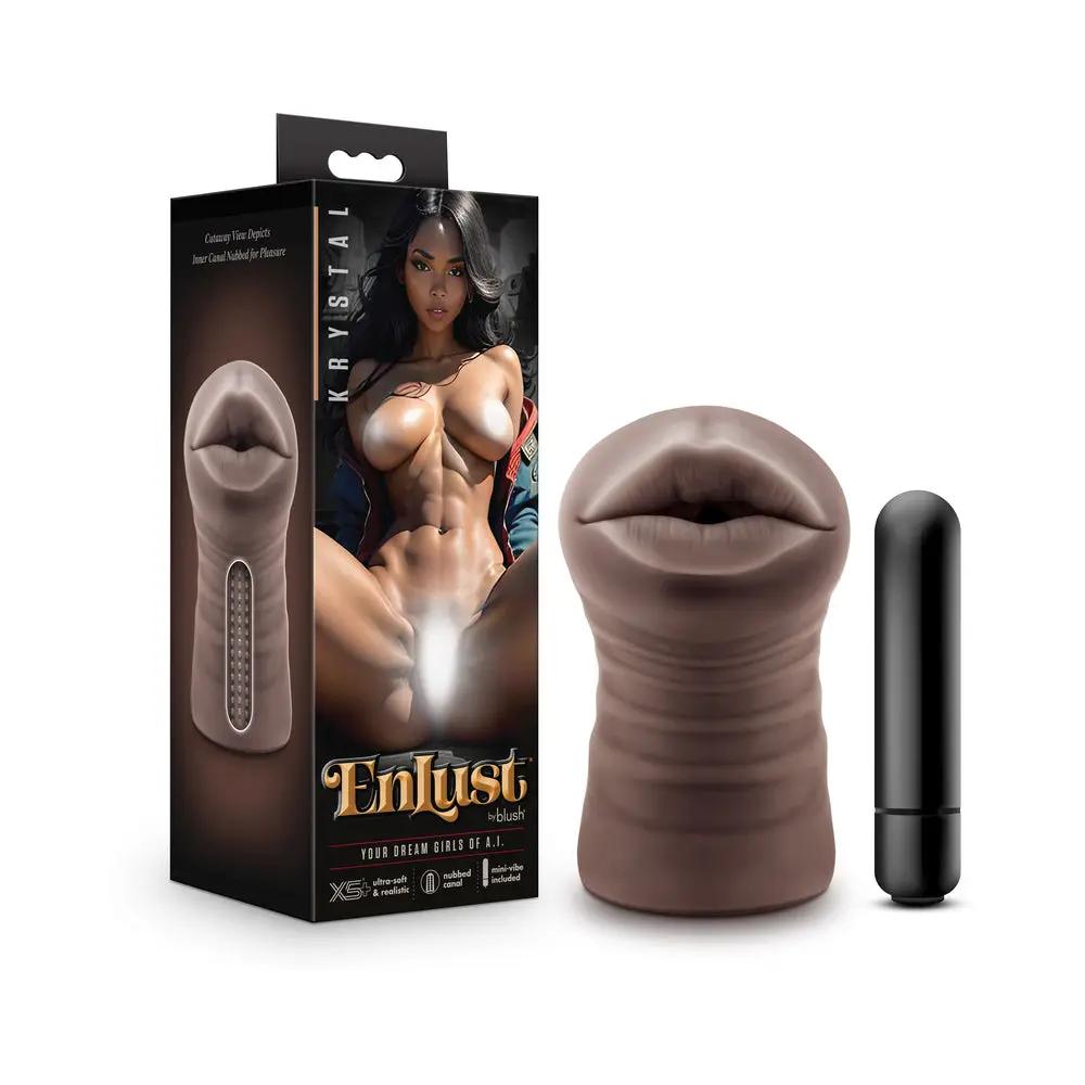 EnLust Krystal Vibrating Stroker Brown by Blush