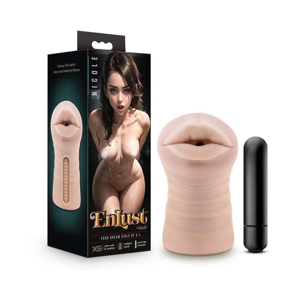EnLust Nicole Vibrating Stroker Beige by Blush