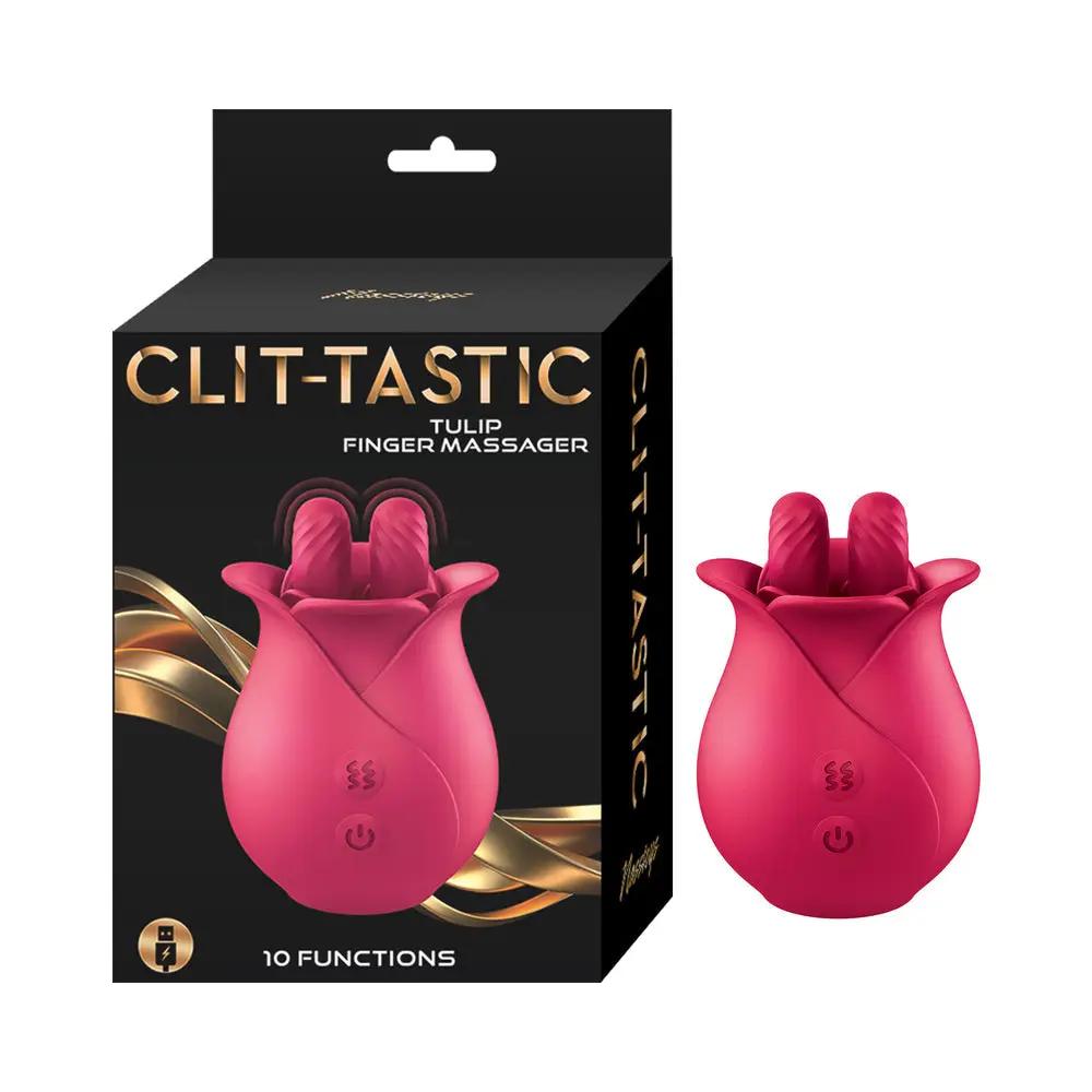 Clit-Tastic Tulip Finger Massager Red by Nasstoys
