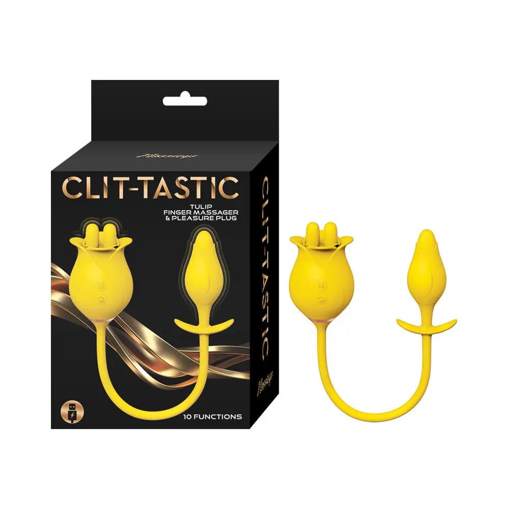 Clit-Tastic Tulip Finger Massager & Pleasure Plug Yellow by Nasstoys