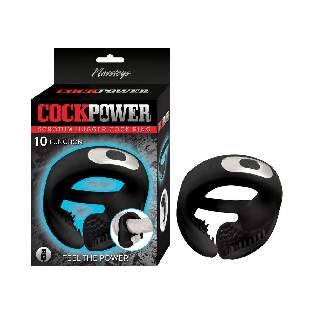 Cockpower Scrotum Hugger Cock Ring Black by Nasstoys