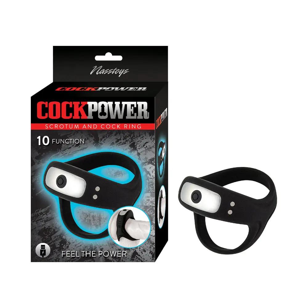 Cockpower Scrotum and Cock Ring Black by Nasstoys