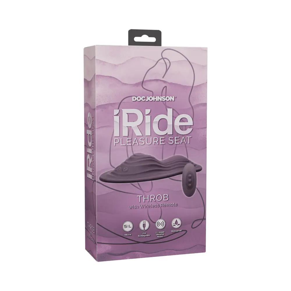 iRide Pleasure Seat Throb Rechargeable with Wireless Remote Dusty Purple by Doc Johnson