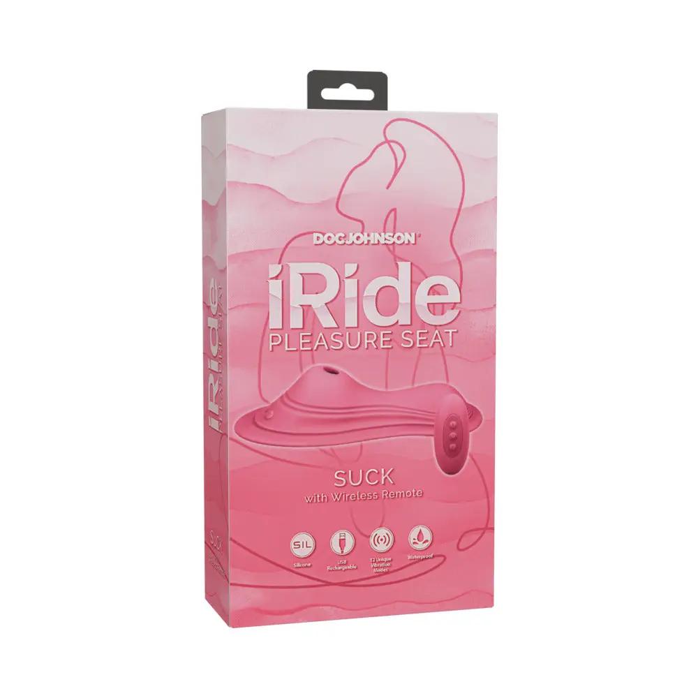 iRide Pleasure Seat Suck Rechargeable with Wireless Remote Dusty Pink by Doc Johnson