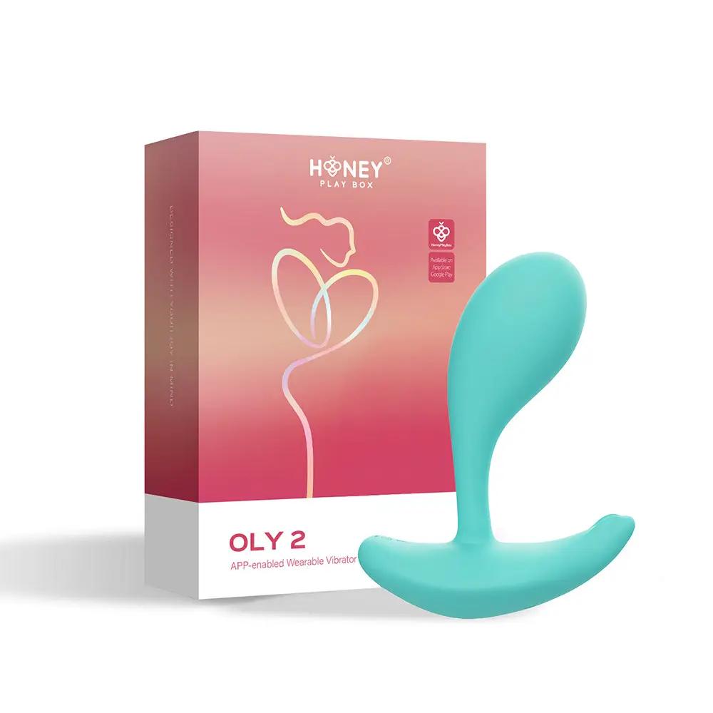 Honey Play Box Oly 2 Pressure Sensing App-Enabled Wearable Vibrator Blue by Honey Play Box