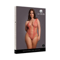 Le Desir V-Neck Teddy with Opaque Panels Sunset Glow Queen Size by Shots