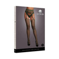 Le Desir Fishnet and Lace Garterbelt Stockings Midnight Green O/S by Shots