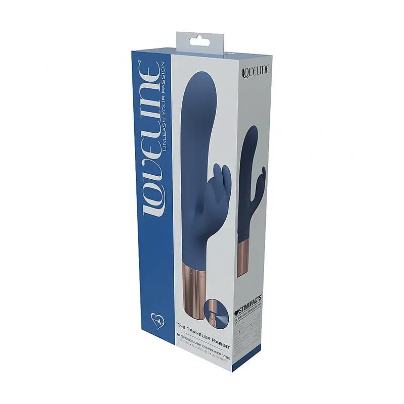 LoveLine Traveler Rabbit Silicone Rechargeable Splashproof Blue/Grey by Shots