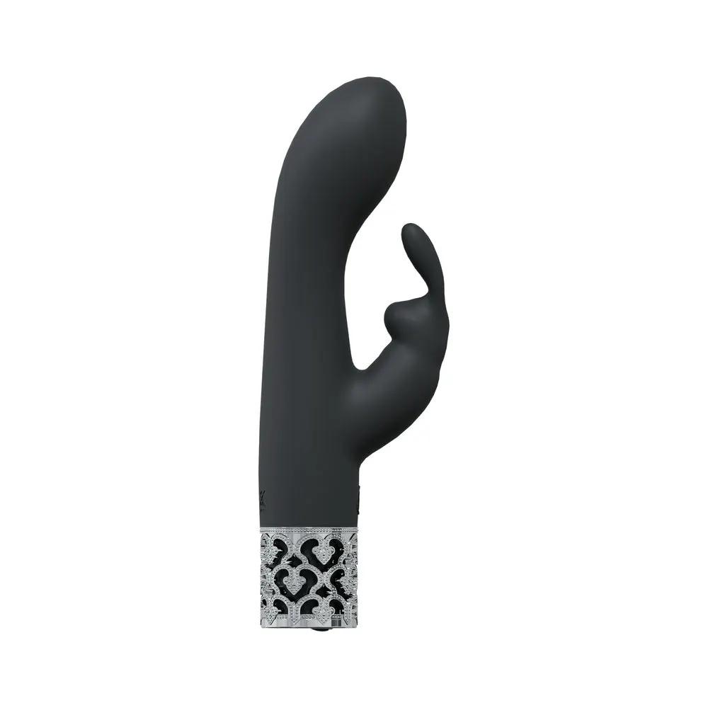 Royal Gems Royal Rabbit Silicone Rechargeable Vibrator Black by Shots