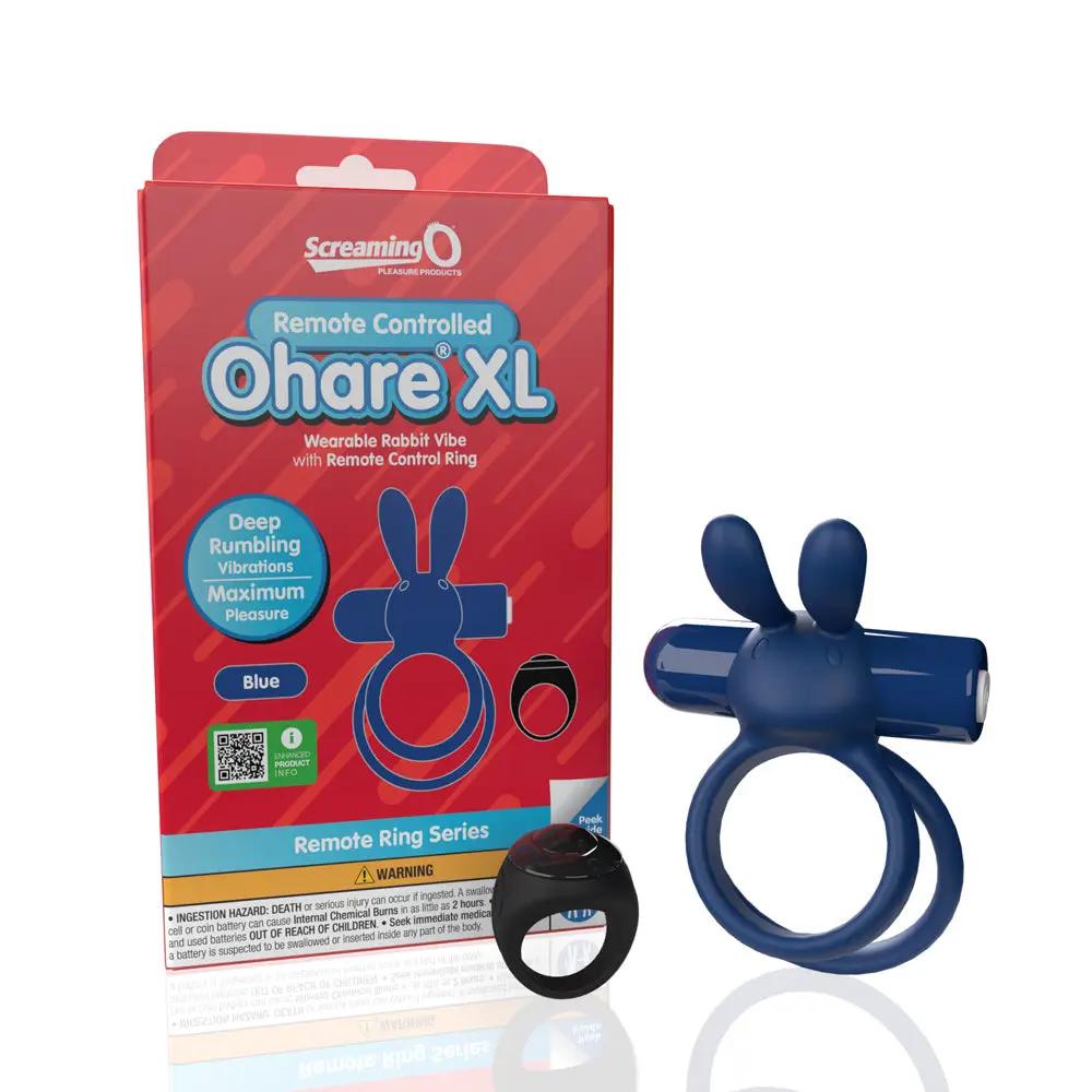 Screaming O Remote Controlled Ohare XL Vibrating Ring Blue by Screaming O