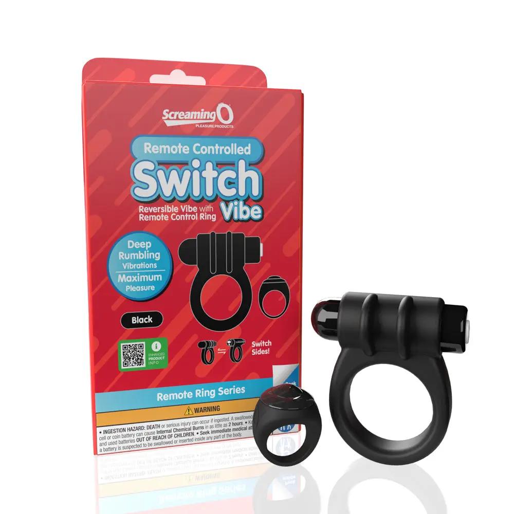 Screaming O Remote Controlled Switch Vibrating Ring Black by Screaming O