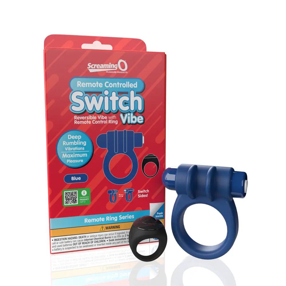 Screaming O Remote Controlled Switch Vibrating Ring Blue by Screaming O