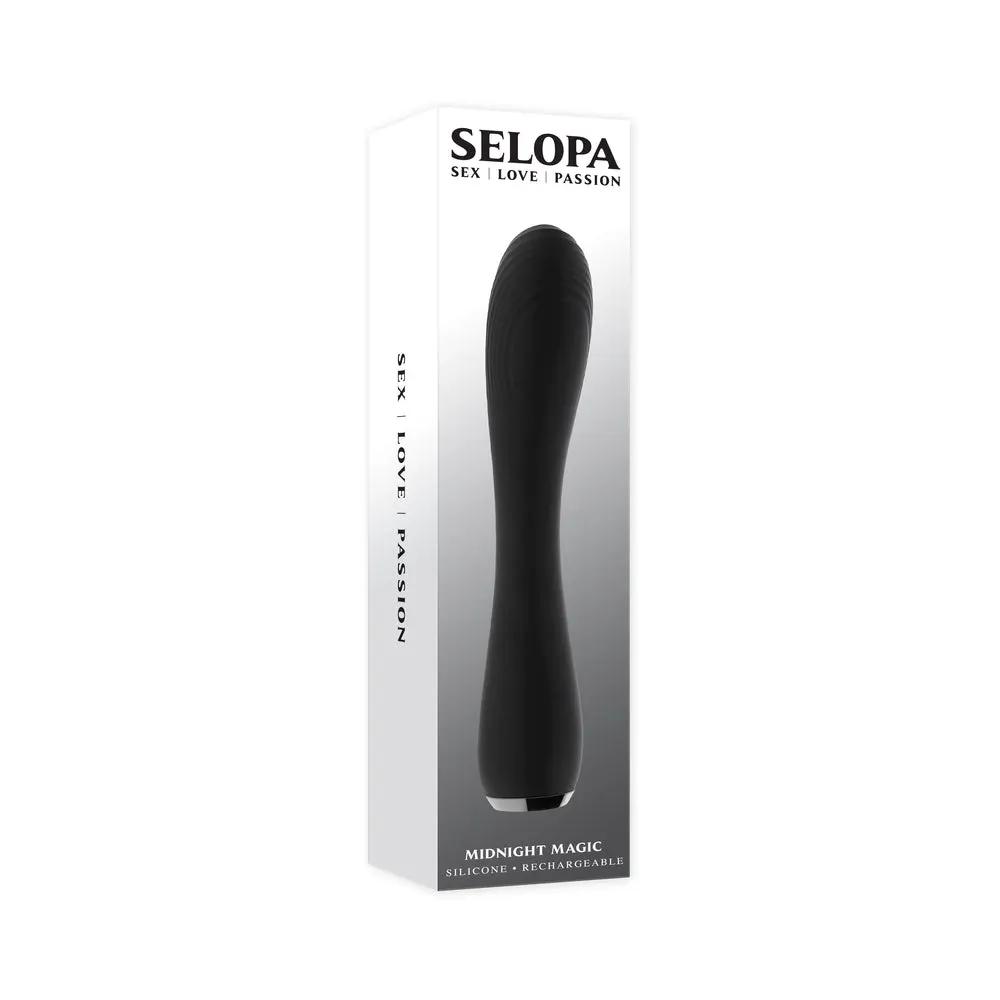 Selopa Midnight Magic Rechargeable Vibrator Silicone Black by Selopa