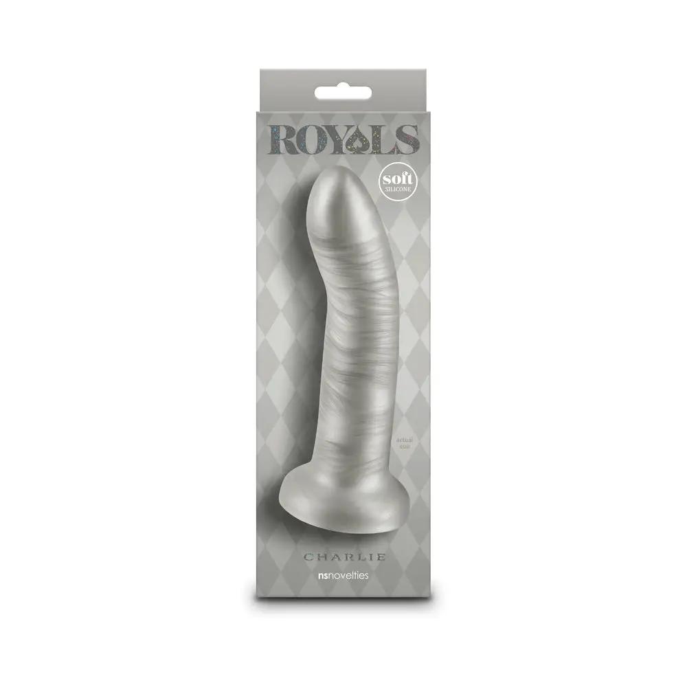 Royals Charlie 7 in. Metallic Curved Dildo Champagne by NS Novelties