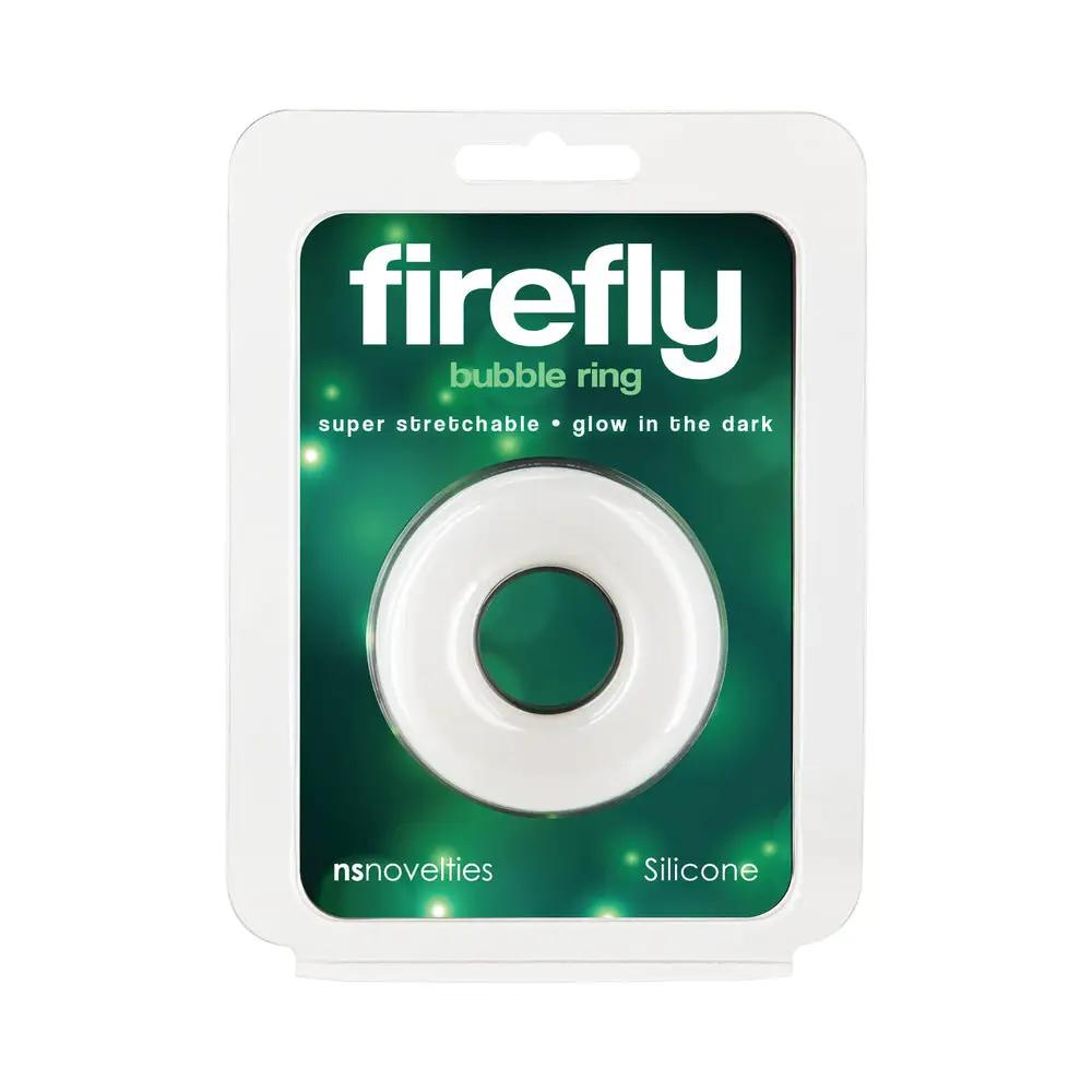 Firefly Bubble Ring Medium Glow-in-the-Dark Cock Ring White by NS Novelties
