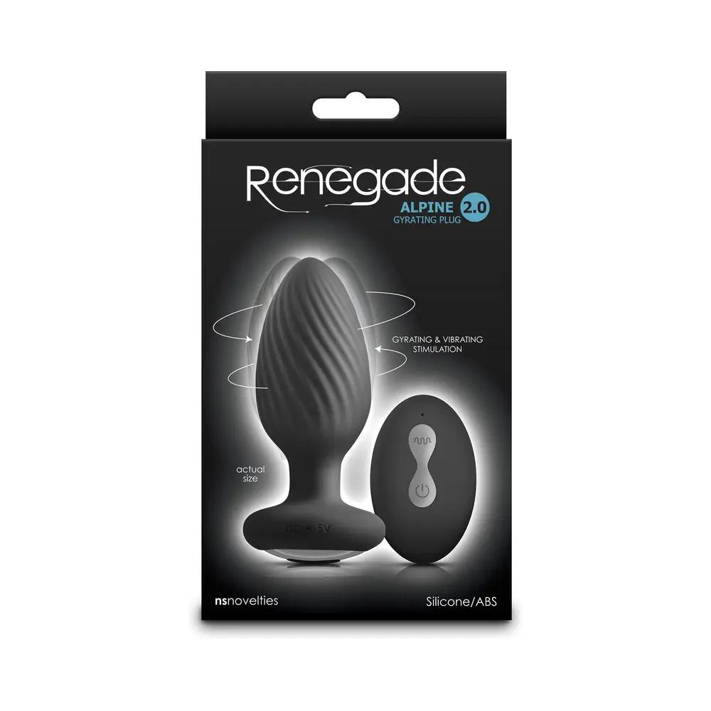 Renegade Alpine 2.0 Gyrating and Vibrating Plug with Remote Black by NS Novelties