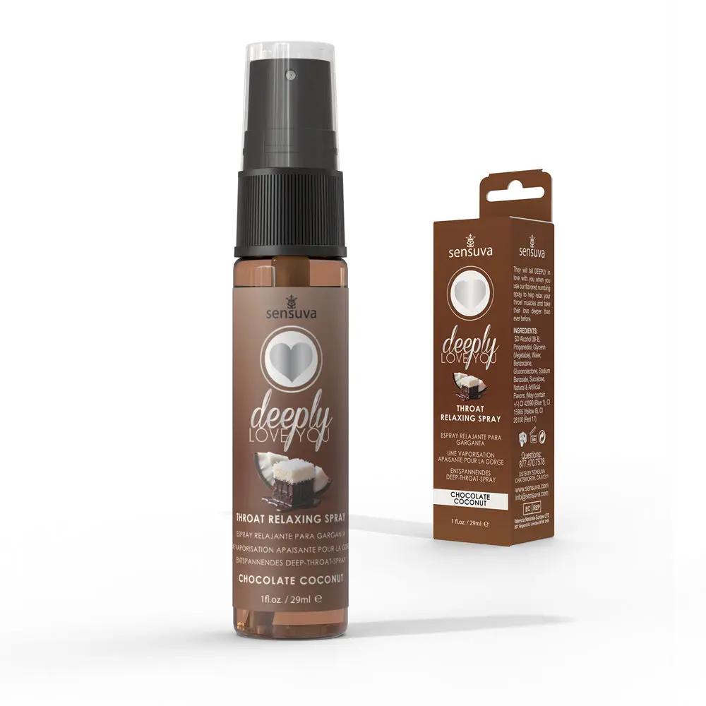 Sensuva Deeply Love You Throat Relaxing Spray Chocolate Coconut 1 oz. by Sensuva