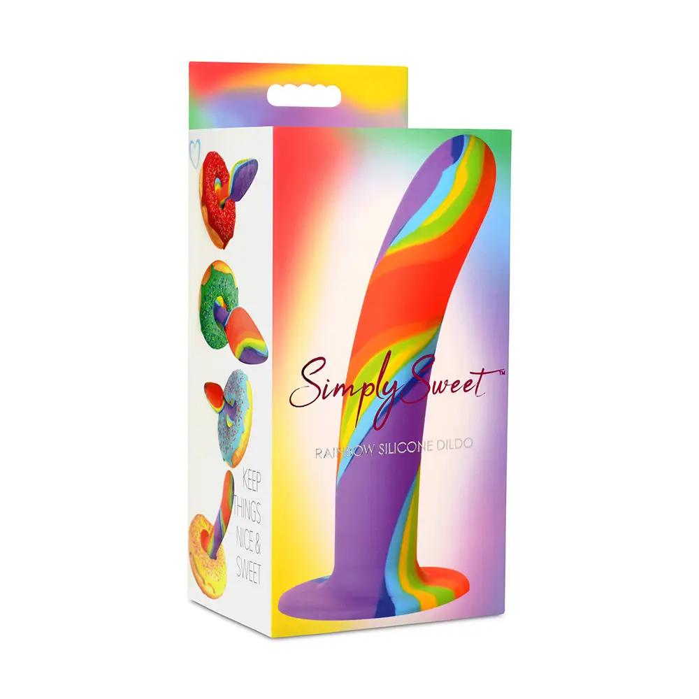 Simply Sweet Rainbow Silicone Dildo by Curve Novelties