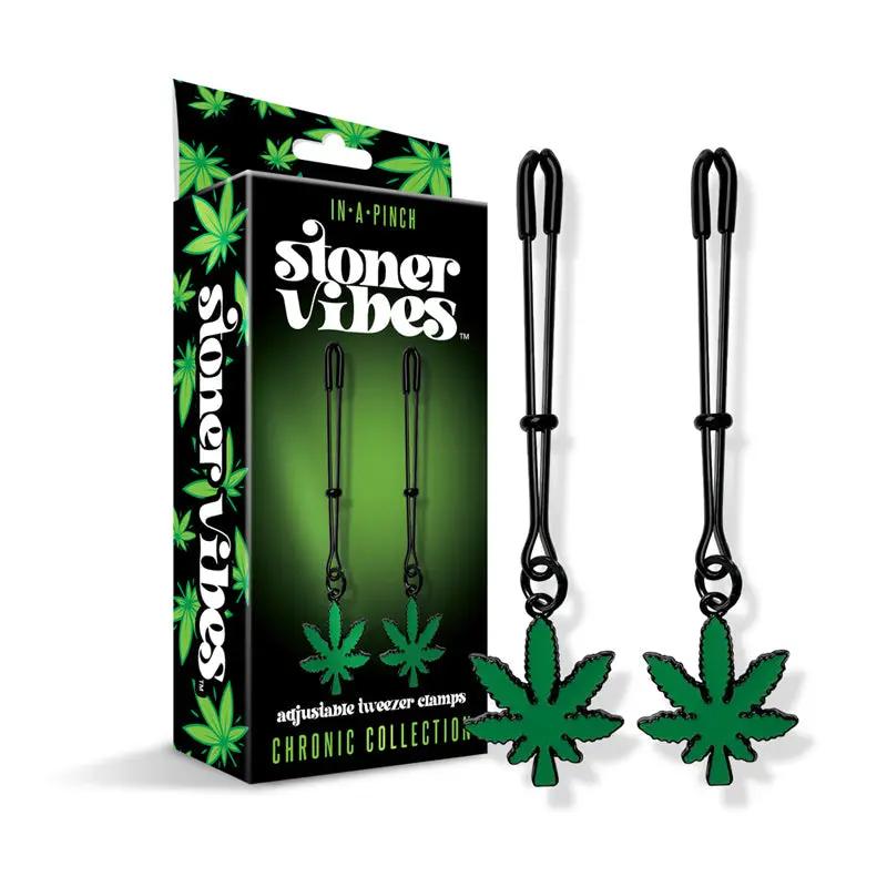Stoner Vibes Chronic Collection Adjustable Tweezer Nipple Clamps by Global Novelties