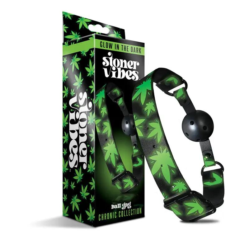 Stoner Vibes Chronic Collection Glow in the Dark Breathable Ball Gag by Global Novelties