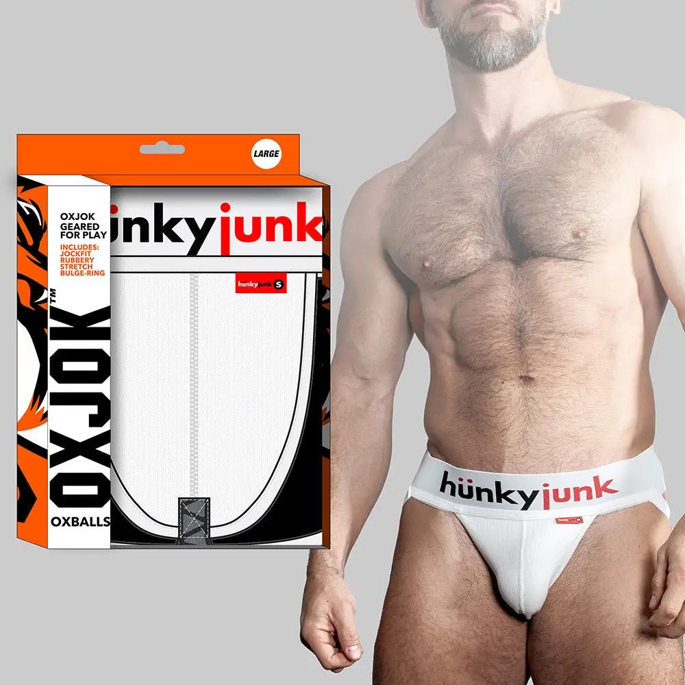Oxballs Oxjok Hunker Comfy-Pouch Slider-Strap Jock White Snow XL by Oxballs