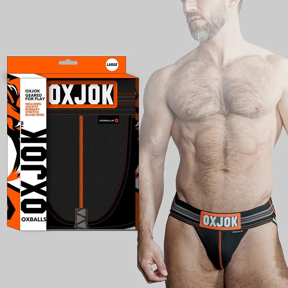 Oxballs Oxjok Slingjock Upthrust Slider-Strap Jock Black Iron 2XL by Oxballs