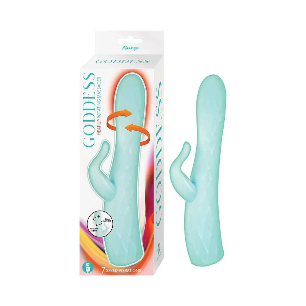 Goddess Heat Up Rotating Massager Aqua by Nasstoys