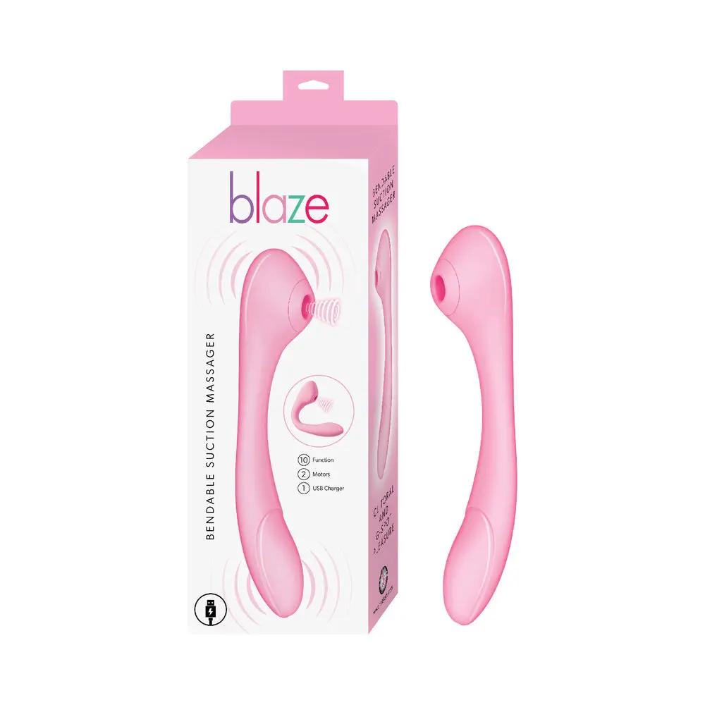 Blaze Bendable Suction Massager Pink by Nasstoys