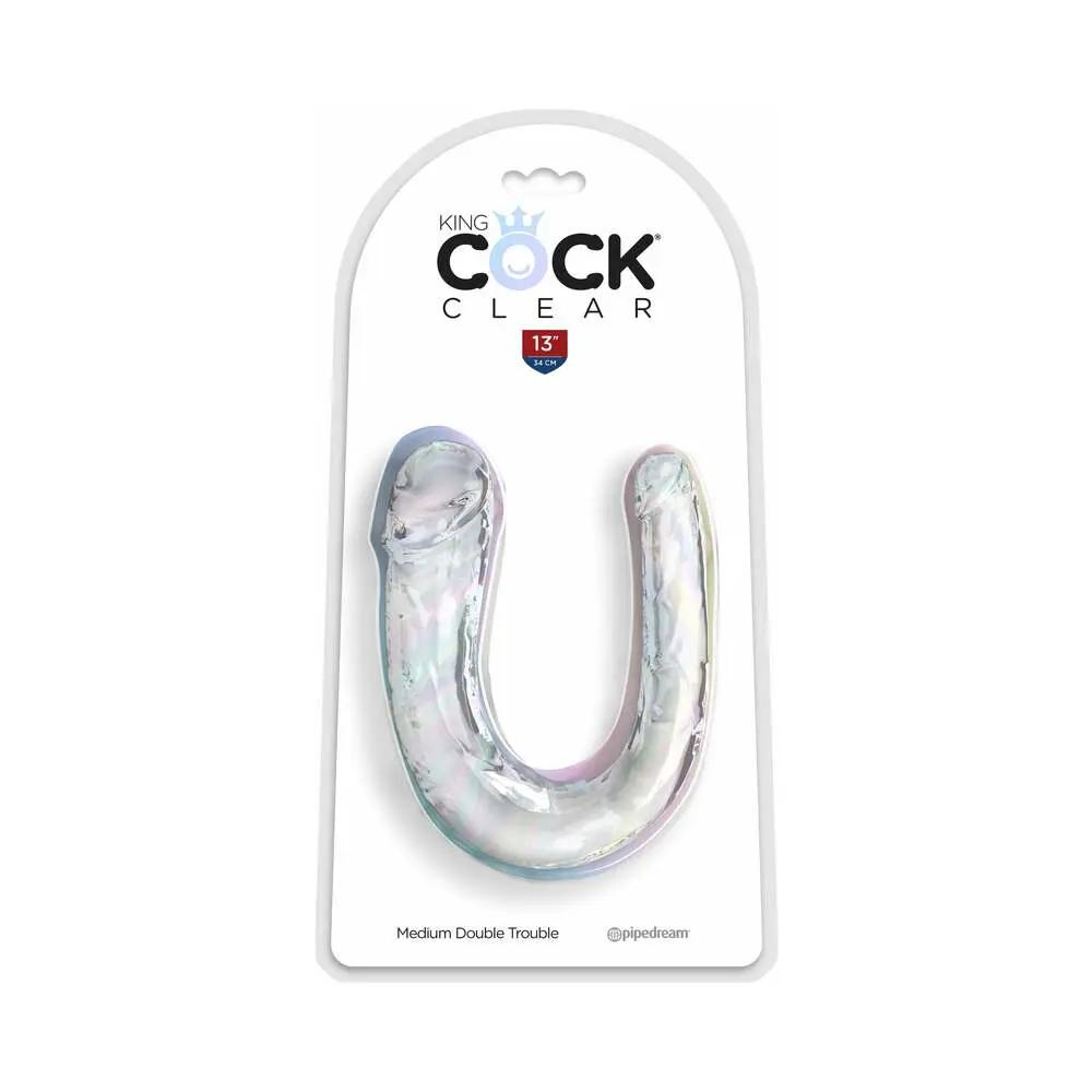 King Cock Clear Medium Double Trouble by Pipedream