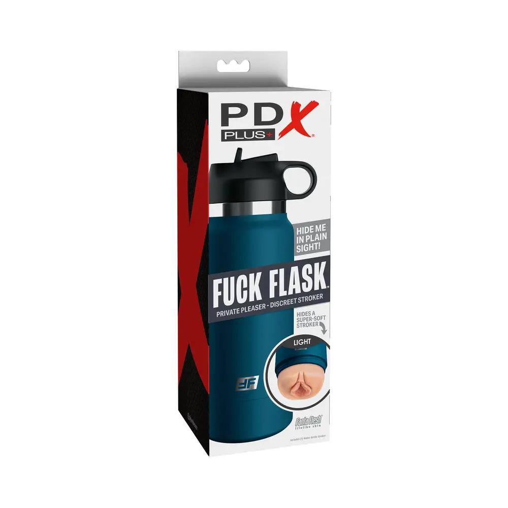 PDX Plus Fuck Flask Private Pleaser Discreet Stroker Blue Bottle Light by PDX Brands