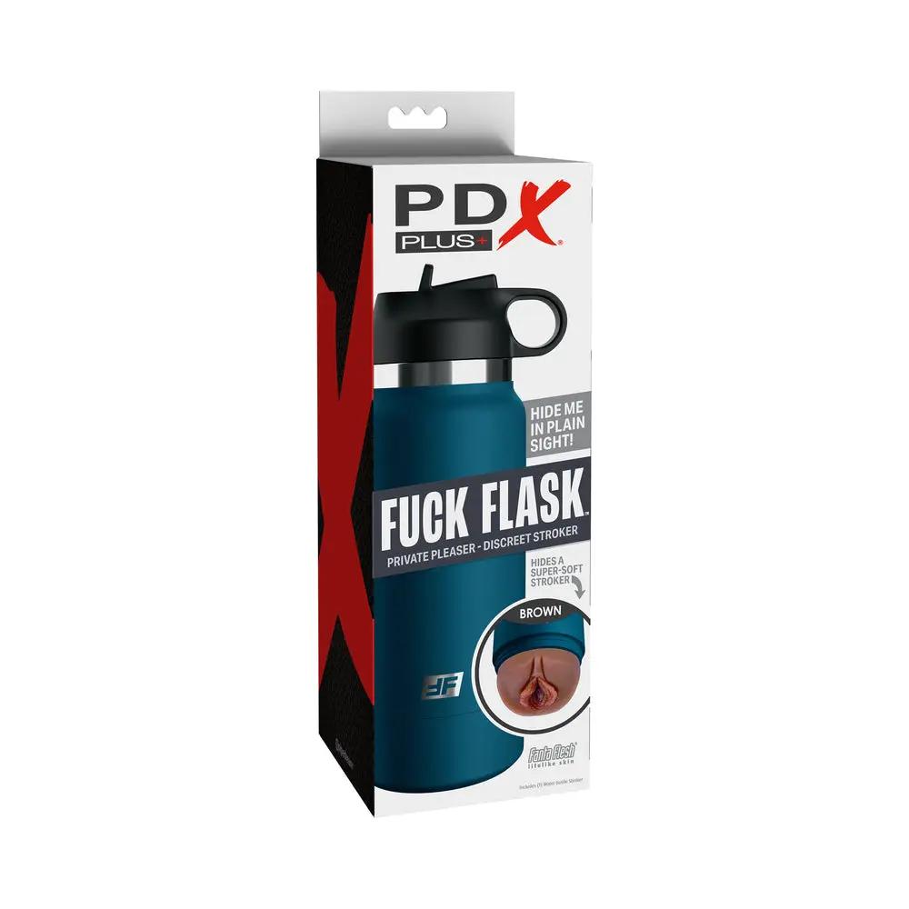 PDX Plus Fuck Flask Private Pleaser Discreet Stroker Blue Bottle Brown by PDX Brands
