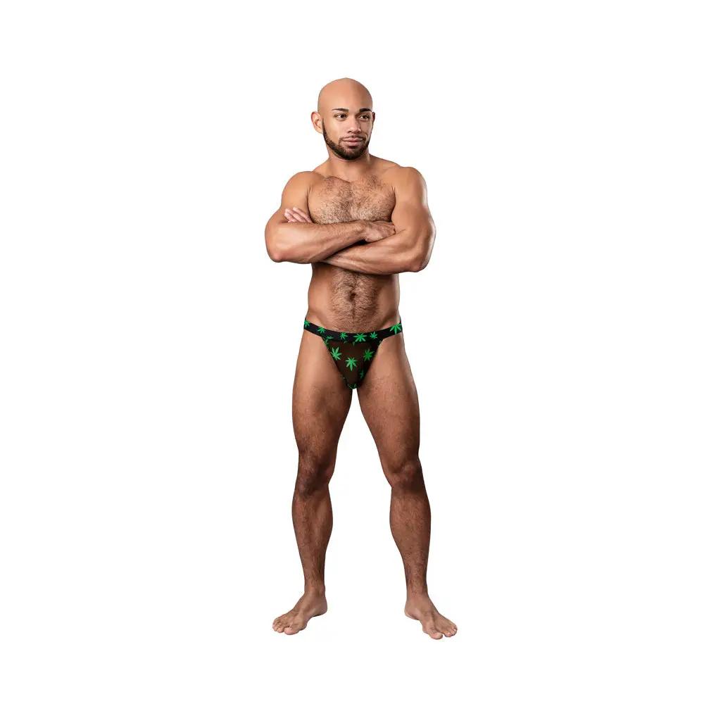 Male Power Hazy Dayz Jock Pot Leaf L/XL by Male Power