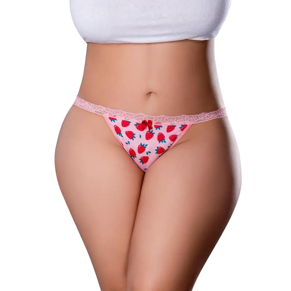 Magic Silk Sweet Treats Split Back & Crotchless Panty with Lube Strawberry Queen Size by Magic Silk