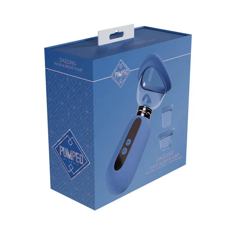 Pumped Dazzling Automatic Rechargeable Vulva & Breast Pump Blue by Shots