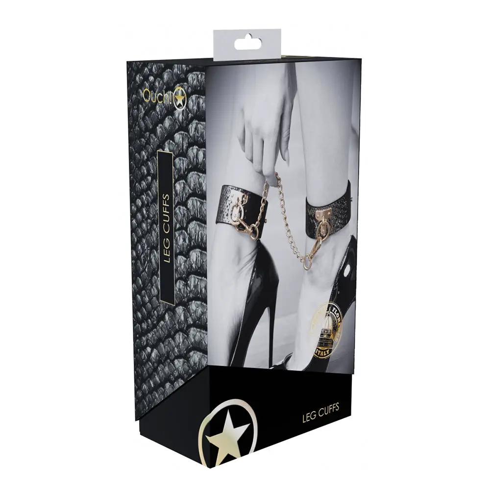 Ouch! International Florence Collection Leg Cuffs Black by Shots
