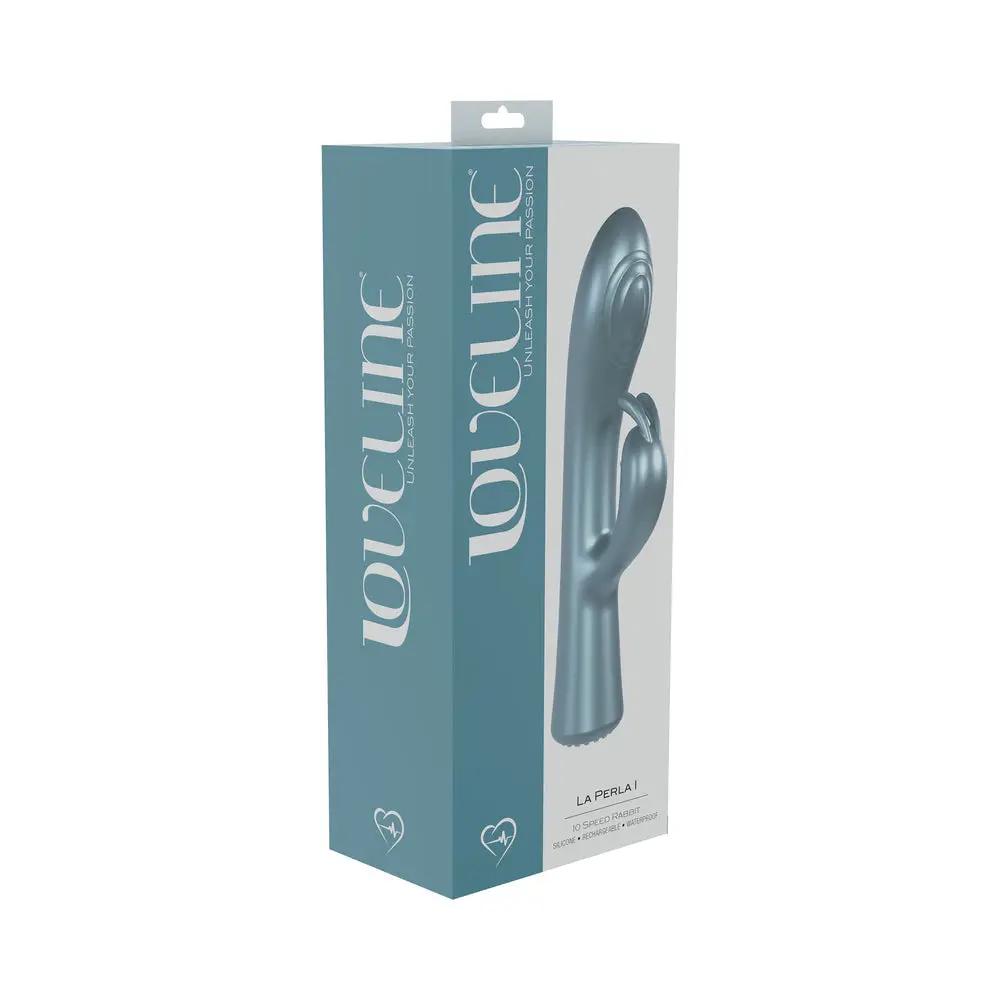 LoveLine La Perla I Rechargeable Silicone Rabbit Blue by Shots