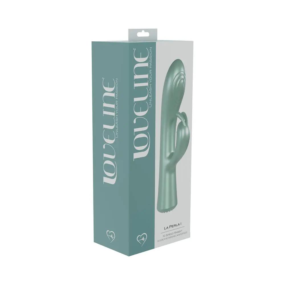 LoveLine La Perla I Rechargeable Silicone Rabbit Green by Shots