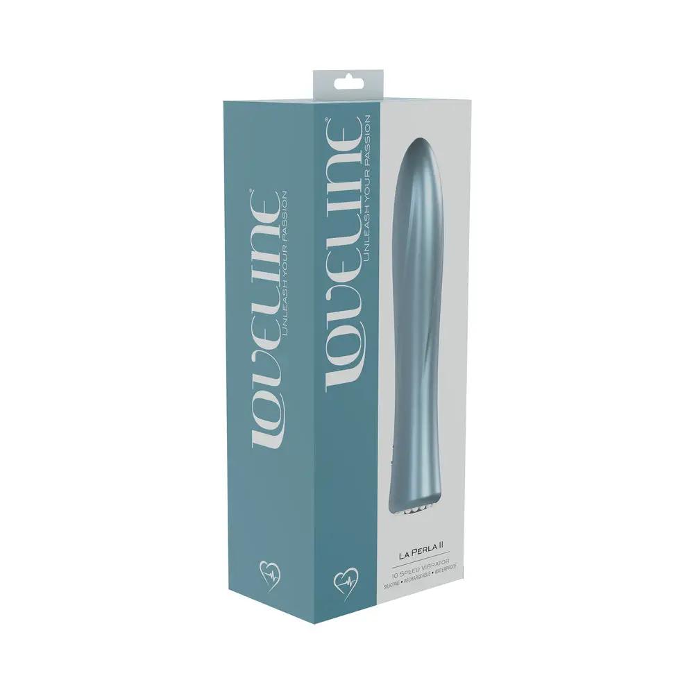 LoveLine La Perla II Rechargeable Silicone Vibrator Blue by Shots