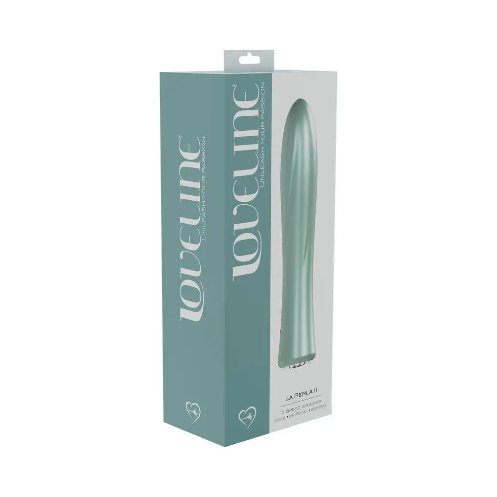 LoveLine La Perla II Rechargeable Silicone Vibrator Green by Shots