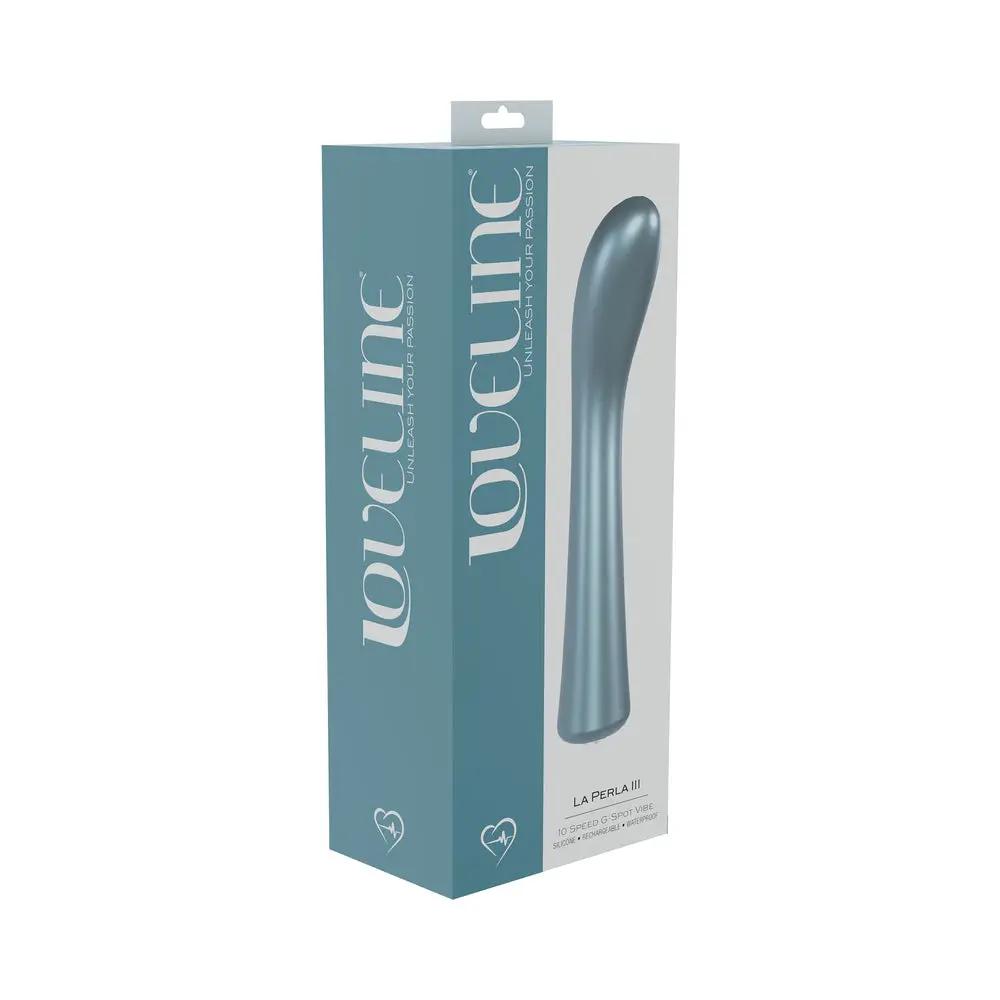 LoveLine La Perla III Rechargeable Silicone G-Spot Vibrator Blue by Shots